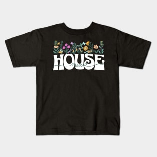 HOUSE MUSIC  - Beats In Bloom (white/green/purple) Kids T-Shirt